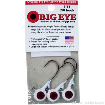 Fle-Fly Big Eye Jig Head, 3/16 oz, White 550274605